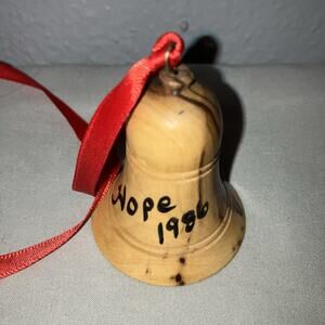 Wood Bell From Bethlehem Vintage 1986 Small Made In Israel Interesting Decor
